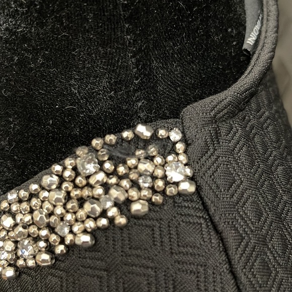 ADRIENNE VITTADINI Beaded Collar Cocktail Blouse - M (Blk) - Picture 6 of 6